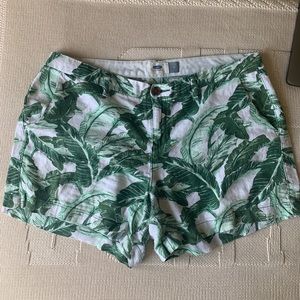 Palm Pattern Linen Shorts, Old Navy